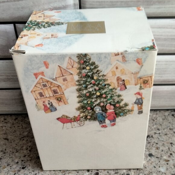 Retired MERRY CHRISTMAS Tall Footed Cappuccino Mug - Picture 9 of 13